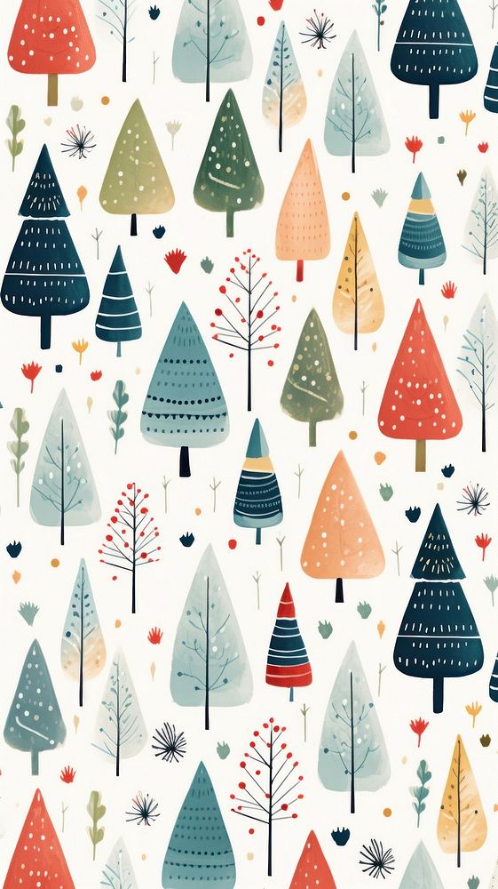 Christmas tree patterned mobile wallpaper christmas christmas tree backgrounds. AI generated Image by rawpixel.