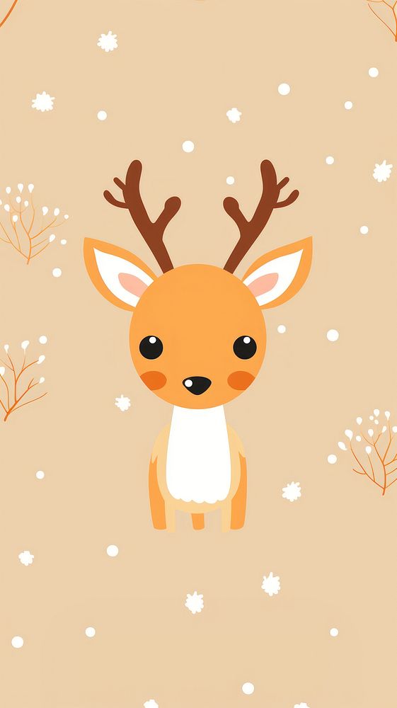 Christmas reindeer pattern mobile wallpaper christmas animal mammal. AI generated Image by rawpixel.