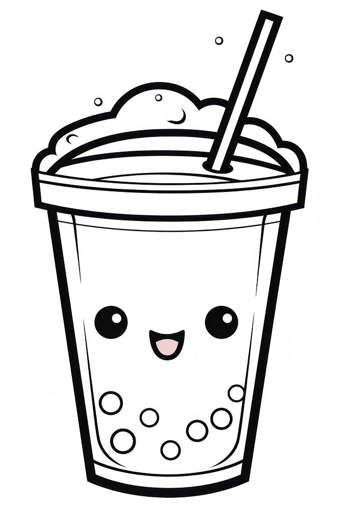 Boba tea drawing cartoon drink. | Free Photo Illustration - rawpixel
