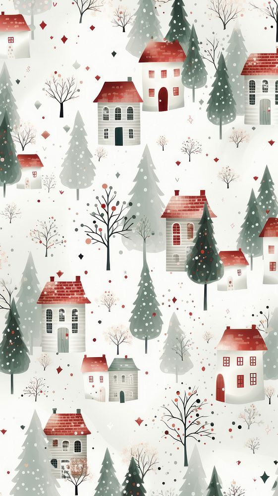 Christmas decoration pattern house. AI generated Image by rawpixel.