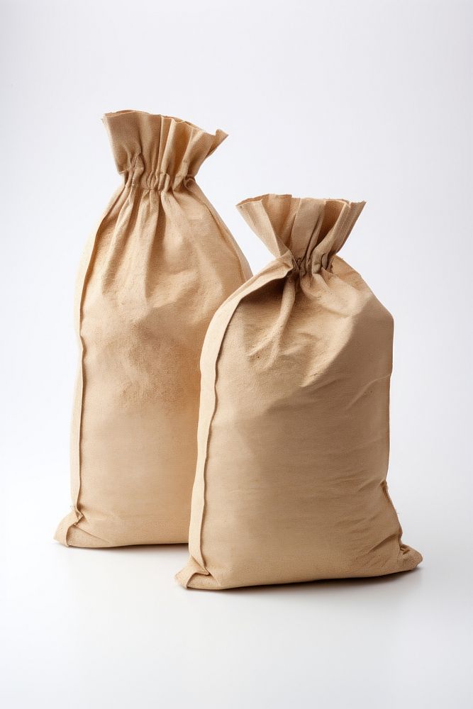 2 flour brown bags sack white background simplicity. AI generated Image by rawpixel.