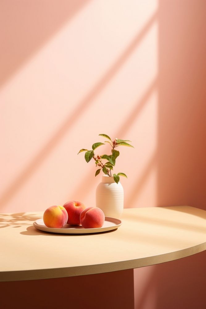 Peach apple fruit plant. AI Free Photo rawpixel