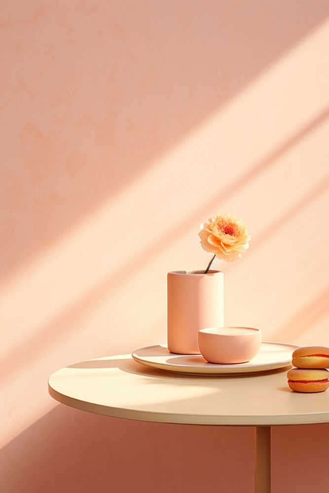 Table furniture flower sweets. AI generated Image by rawpixel.
