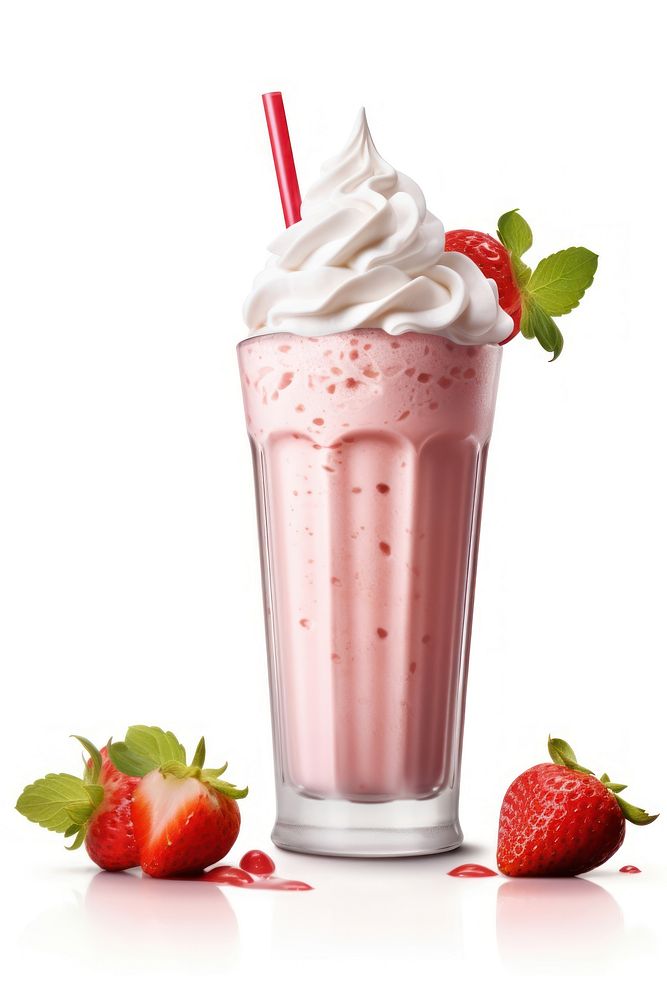 Milkshake strawberry cream smoothie. AI generated Image by rawpixel.