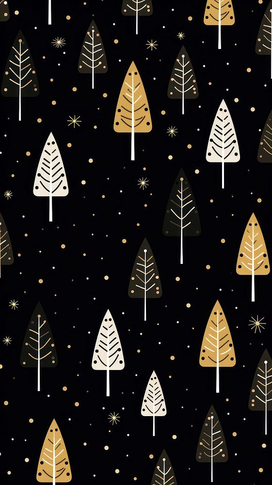 Black christmas wallpaper pattern backgrounds decoration. AI generated Image by rawpixel.