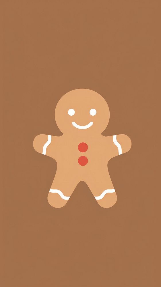 Gingerbread man wallpaper cookie anthropomorphic representation. AI generated Image by rawpixel.