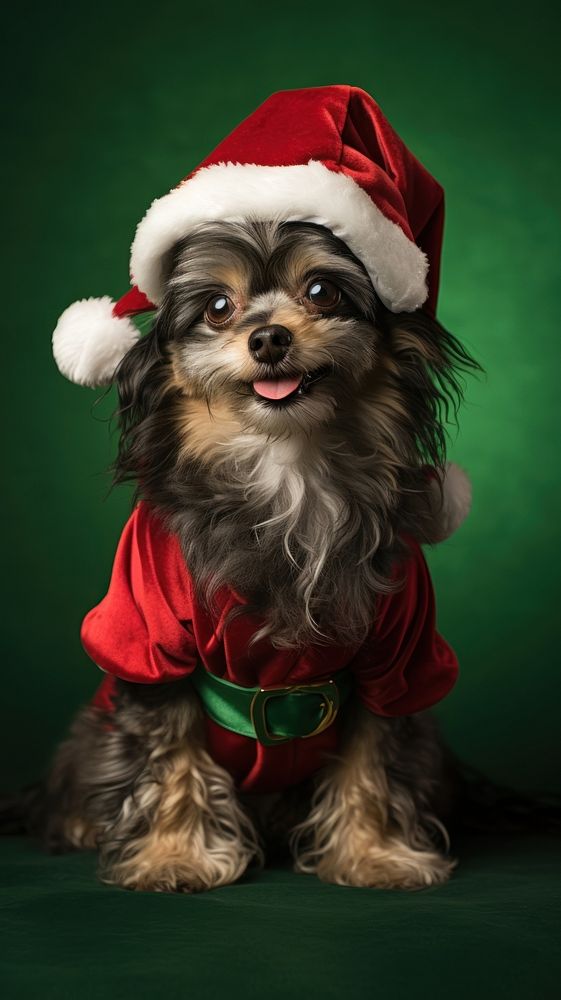 Dog christmas portrait mammal. AI generated Image by rawpixel.