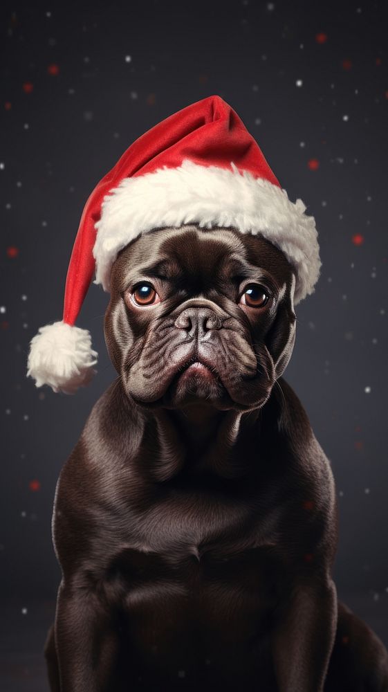 Dog christmas bulldog mammal. AI generated Image by rawpixel.