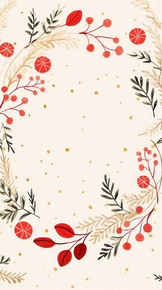 Christmas wreath background backgrounds pattern red. AI generated Image by rawpixel.