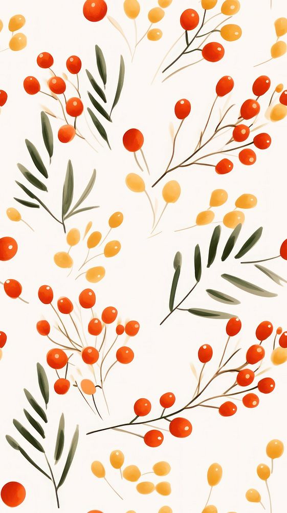Christmas pattern backgrounds rowanberry. AI generated Image by rawpixel.