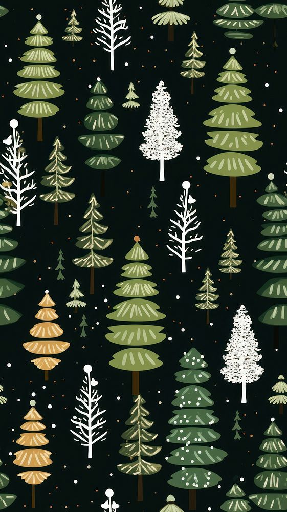 Christmas pattern plant tree. AI generated Image by rawpixel.