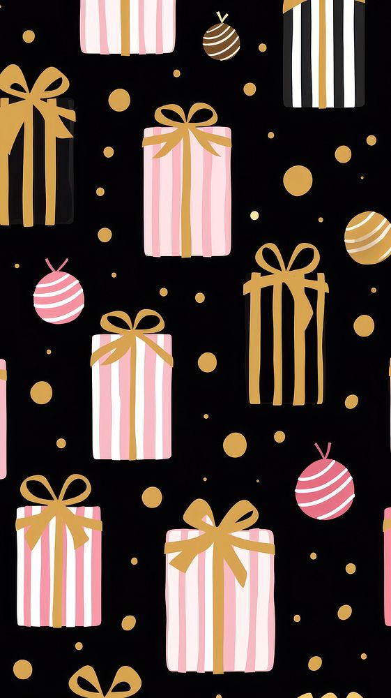 Pattern gift christmas pink. AI generated Image by rawpixel.