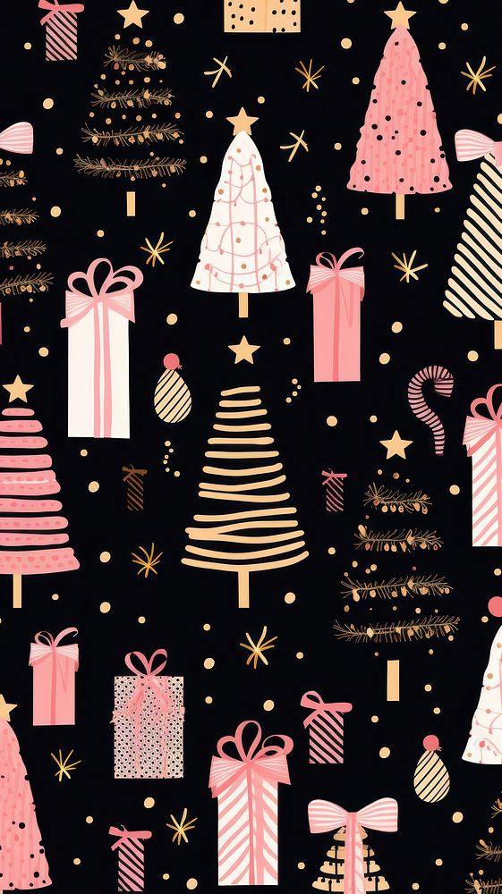 Christmas pattern gift pink. AI generated Image by rawpixel.