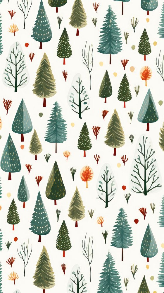 Christmas tree pattern wallpaper christmas plant christmas tree. AI generated Image by rawpixel.
