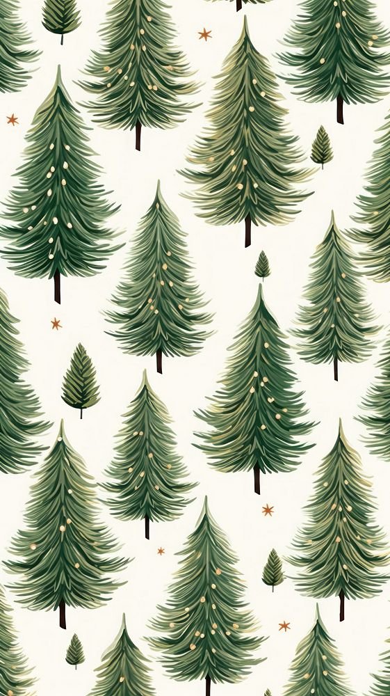Christmas tree pattern wallpaper christmas plant pine. AI generated Image by rawpixel.