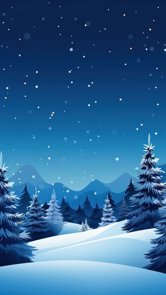 Christmas night mobile wallpaper landscape christmas outdoors. AI generated Image by rawpixel.