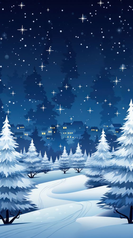 Christmas night mobile wallpaper christmas outdoors nature. AI generated Image by rawpixel.