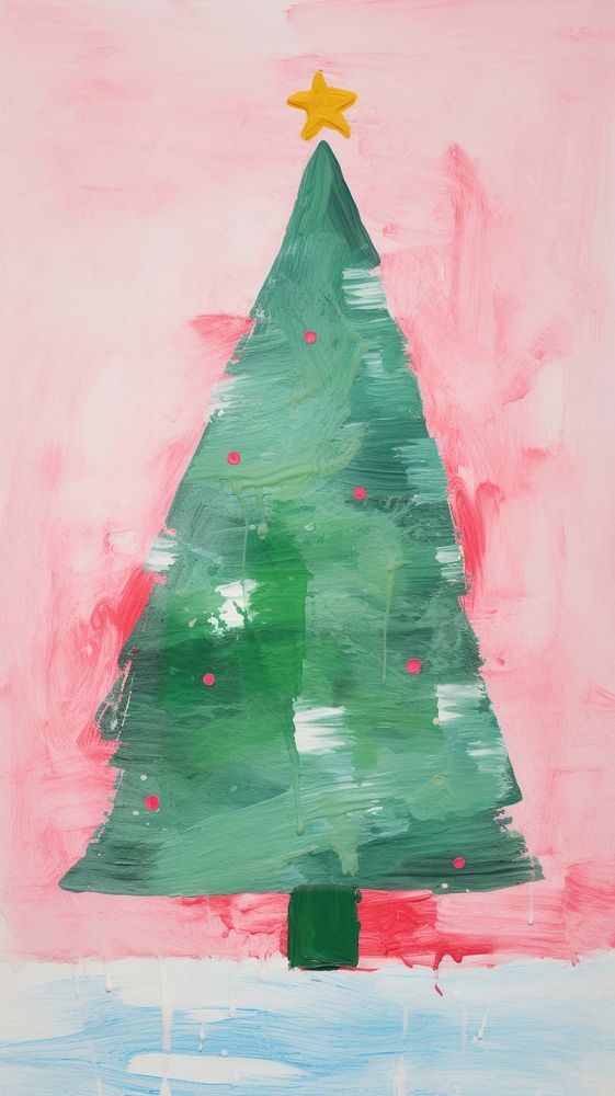 Christmas tree abstract art celebration. AI generated Image by rawpixel.