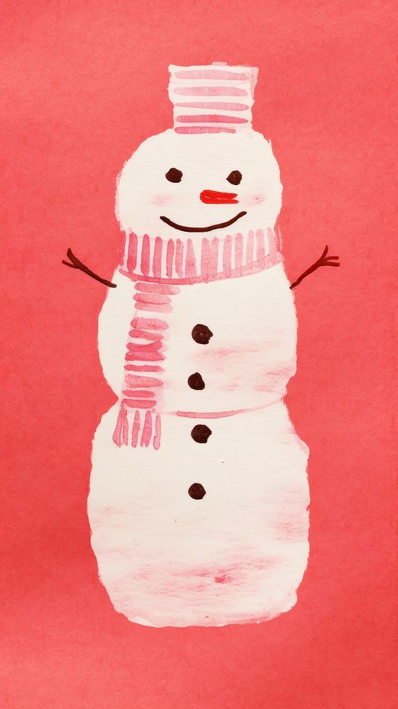 Snowman winter art anthropomorphic. AI generated Image by rawpixel.