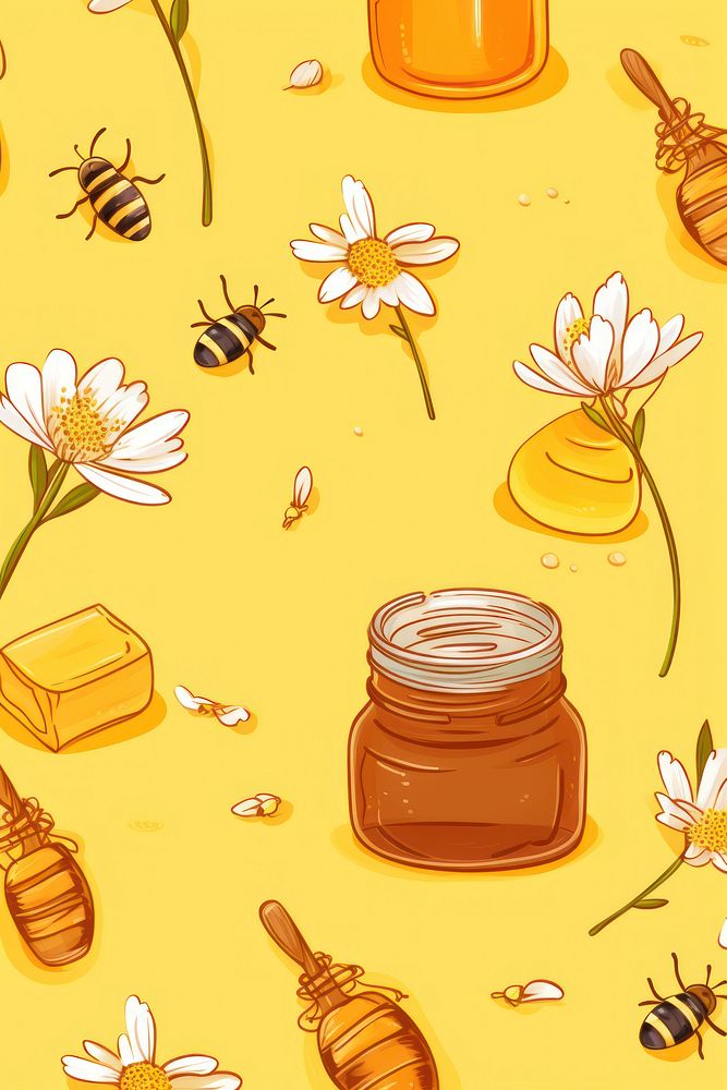 Cute wallpaper honey backgrounds honeycomb. | Free Photo Illustration ...