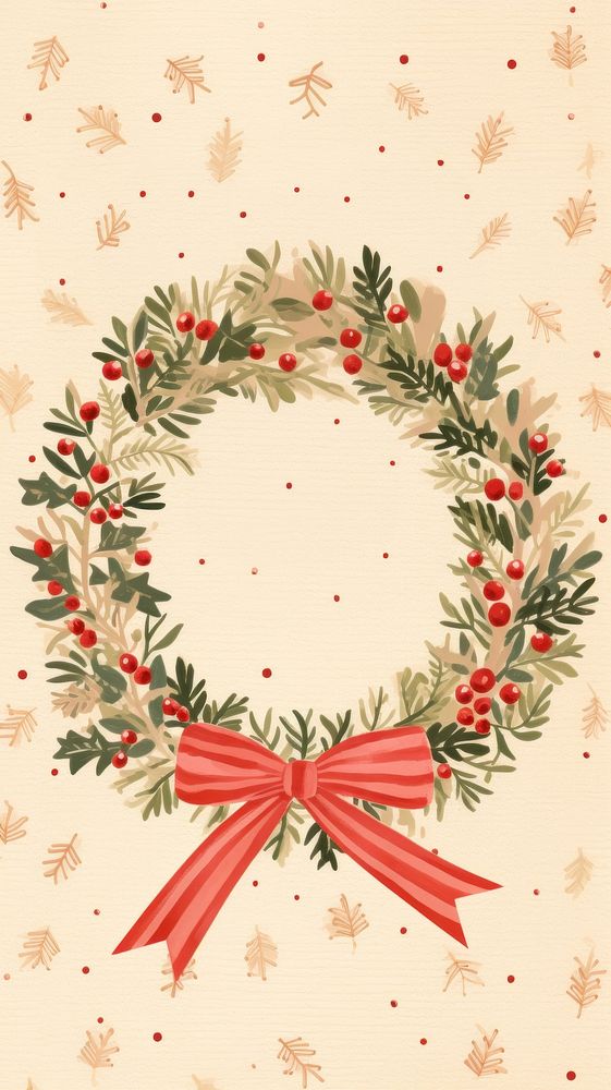 A christmas wreath pattern plant art. AI generated Image by rawpixel.