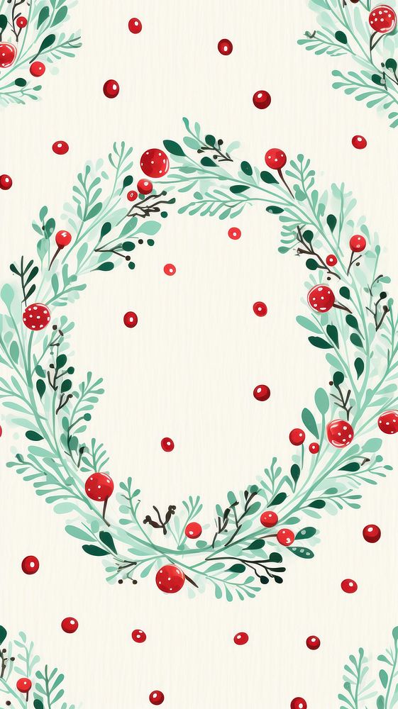 A christmas wreath pattern backgrounds celebration decoration. AI generated Image by rawpixel.