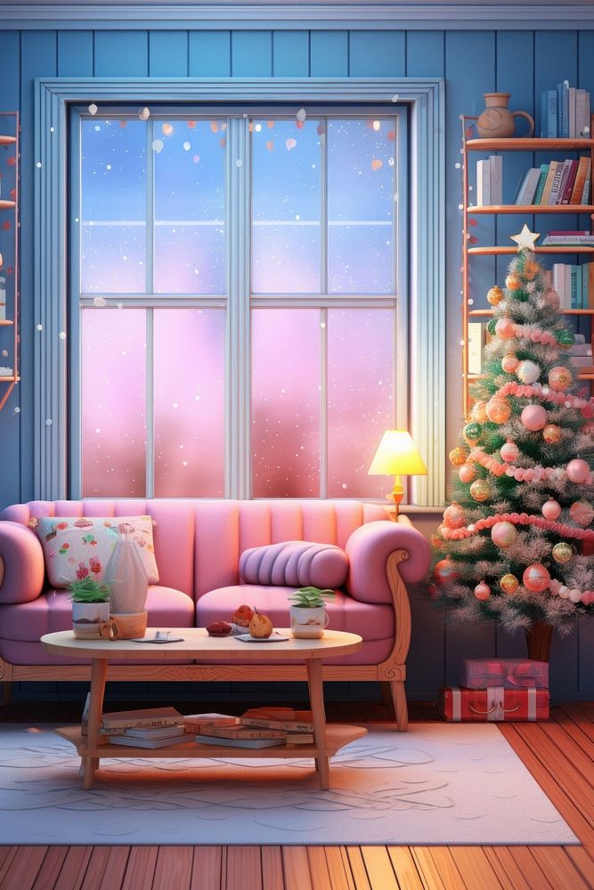 Cozy house christmas architecture furniture. AI generated Image by rawpixel.