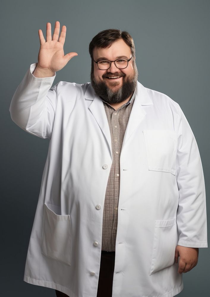 Chubby male doctor portrait adult hand. AI generated Image by rawpixel.