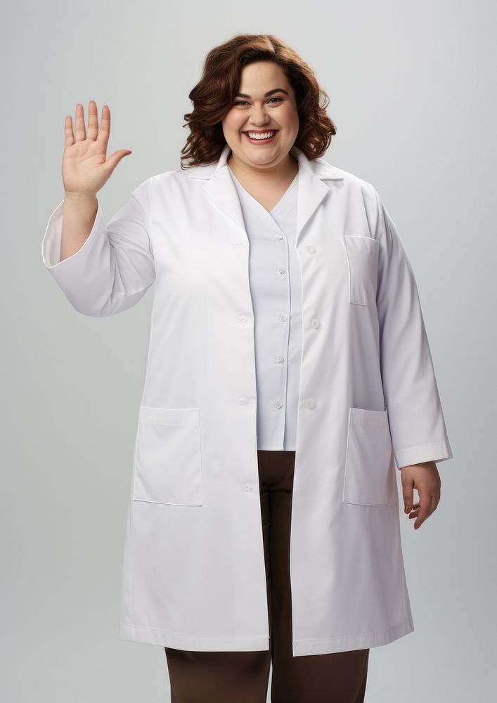 Chubby female doctor portrait scientist outerwear. AI generated Image by rawpixel.