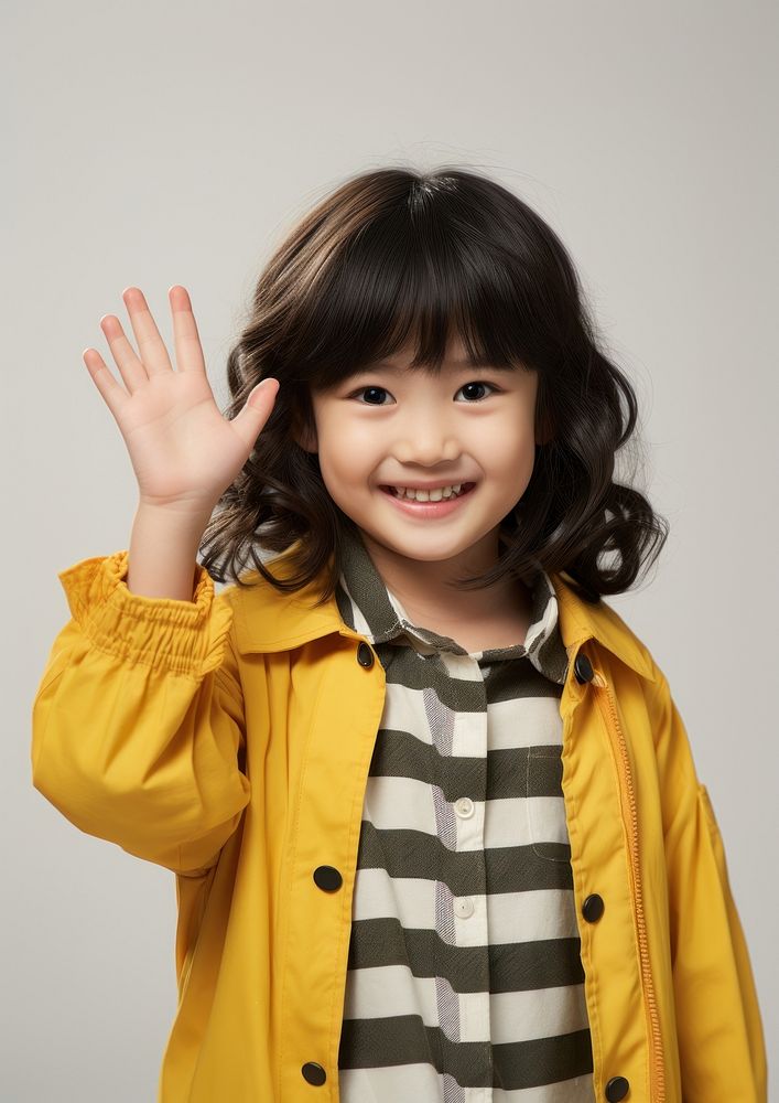 Asian todler girl portrait child smile. AI generated Image by rawpixel.