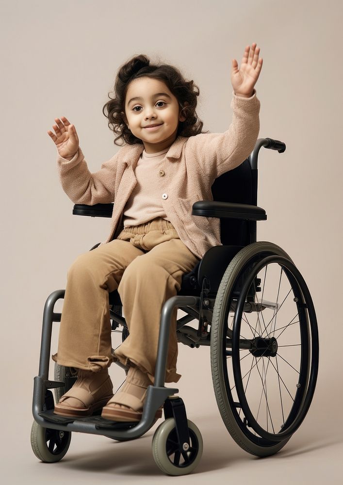 Wheelchair portrait hand happiness. AI generated Image by rawpixel.