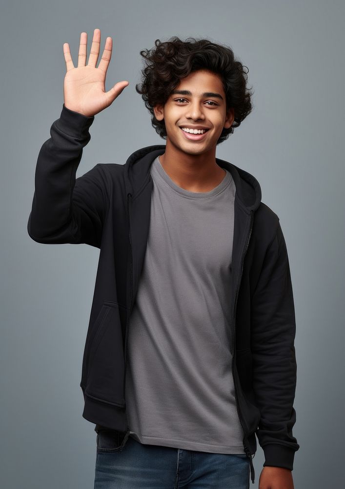 Indian teenage portrait smile photo. AI generated Image by rawpixel.