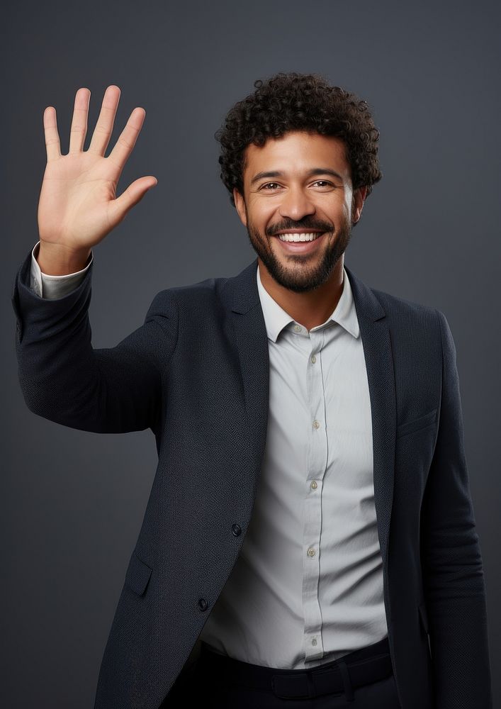 Mixed raced 40 years old man portrait blazer smile. AI generated Image by rawpixel.