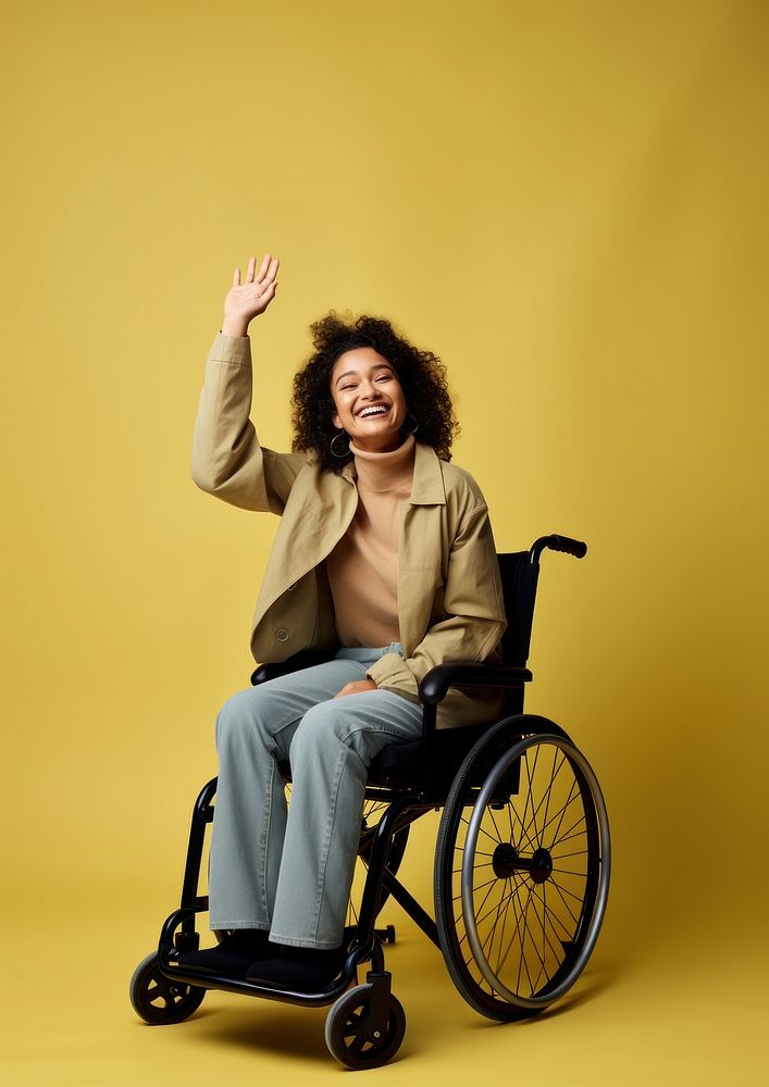 Mixed raced woman wheelchair portrait adult. AI generated Image by rawpixel.