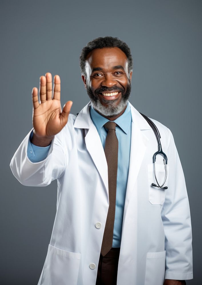 African american male doctor portrait adult hand. AI generated Image by rawpixel.