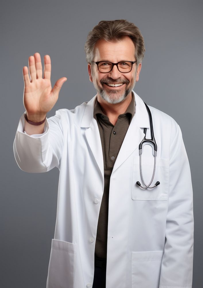 Middle age man doctor portrait adult hand. AI generated Image by rawpixel.