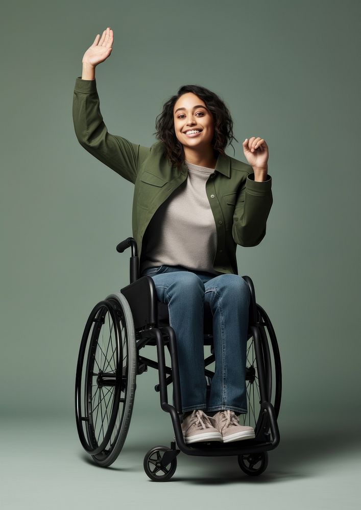 Wheelchair portrait adult woman. AI generated Image by rawpixel.