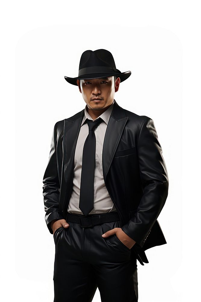 Asian gangster tuxedo adult white background. AI generated Image by rawpixel.