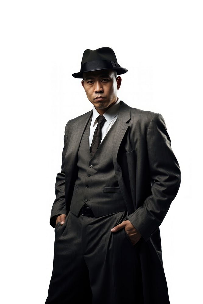 Asian gangster overcoat portrait tuxedo. AI generated Image by rawpixel.