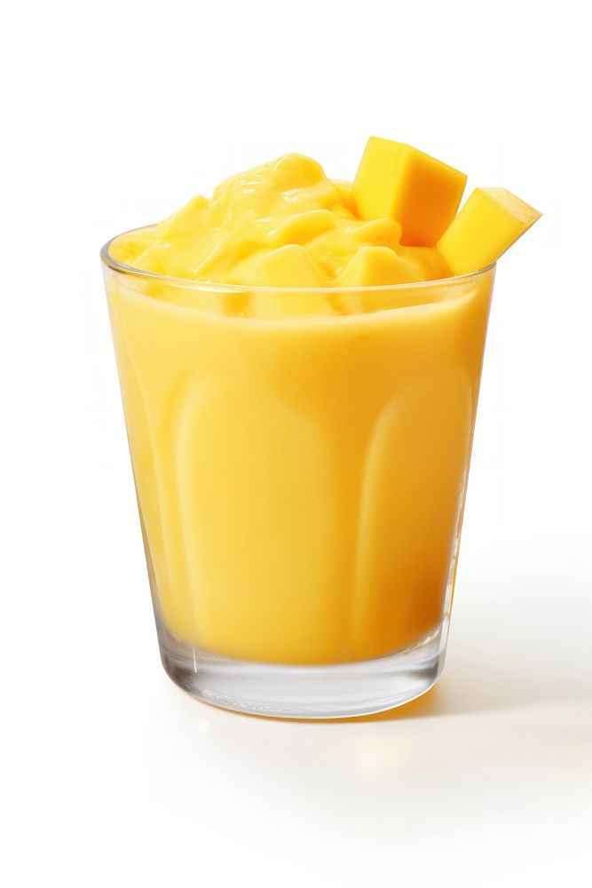 Mango juice fruit drink glass. 