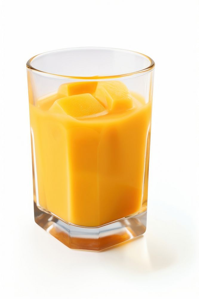 Mango juice drink glass white background. AI generated Image by rawpixel.