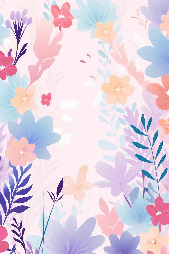 Cute wallpaper backgrounds pattern flower. AI generated Image by rawpixel.