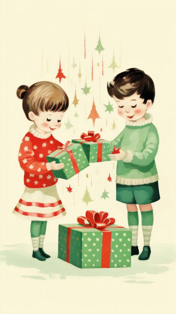 Christmas cute gift togetherness. AI generated Image by rawpixel.