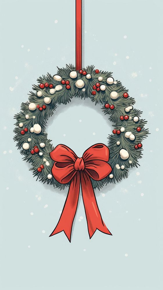 Christmas wreath celebration decoration tradition. AI generated Image by rawpixel.
