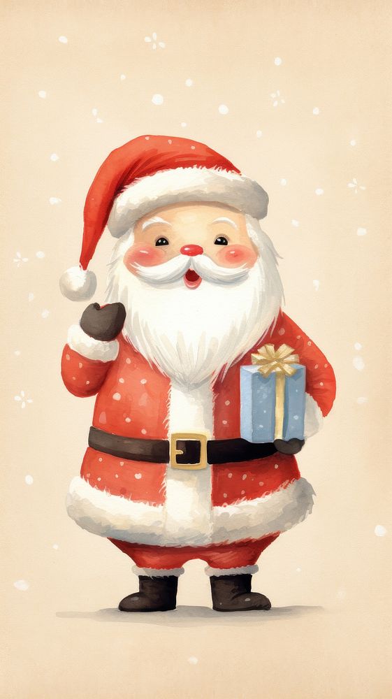Santa cluas holding gift box christmas winter celebration. AI generated Image by rawpixel.