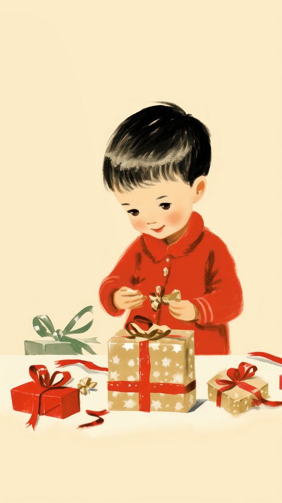 Christmas gift baby cute. AI generated Image by rawpixel.