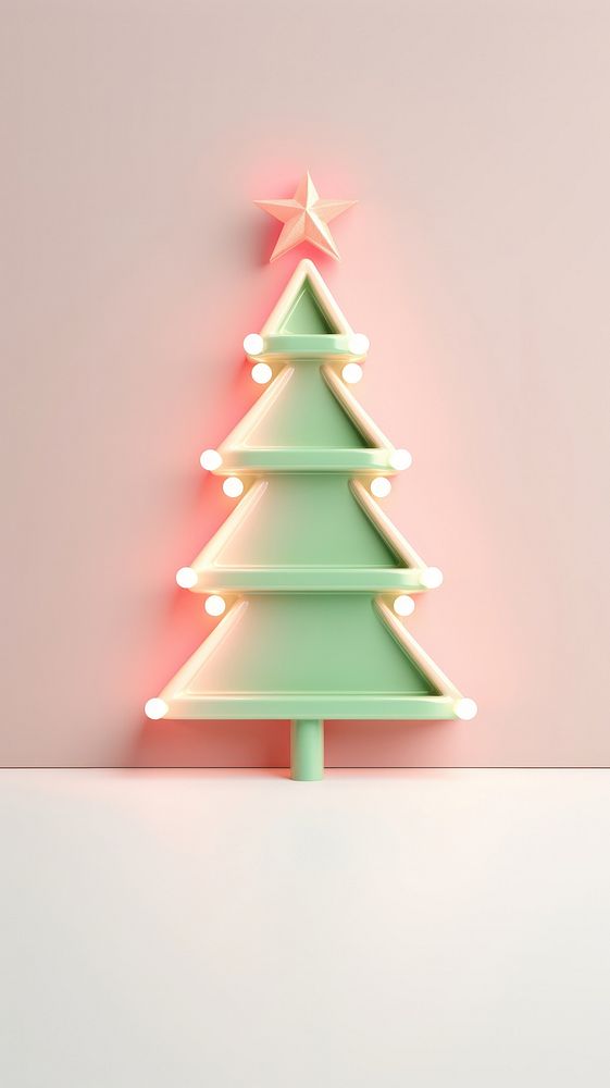 Neon christmas sign green pink illuminated. AI generated Image by rawpixel.