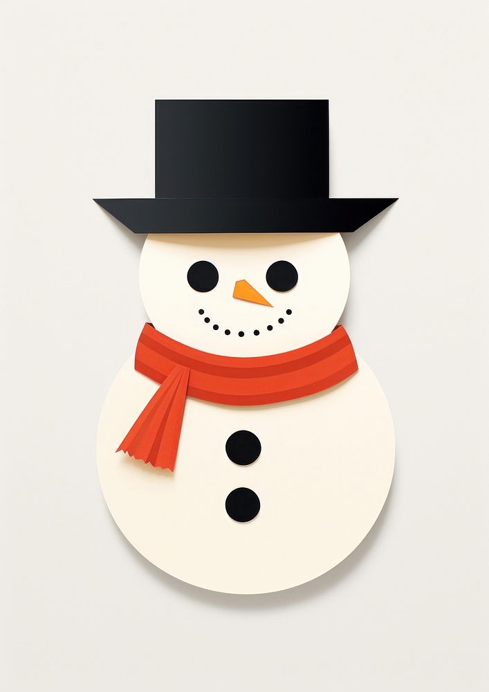 A cute white snowman winter hat anthropomorphic. AI generated Image by rawpixel.