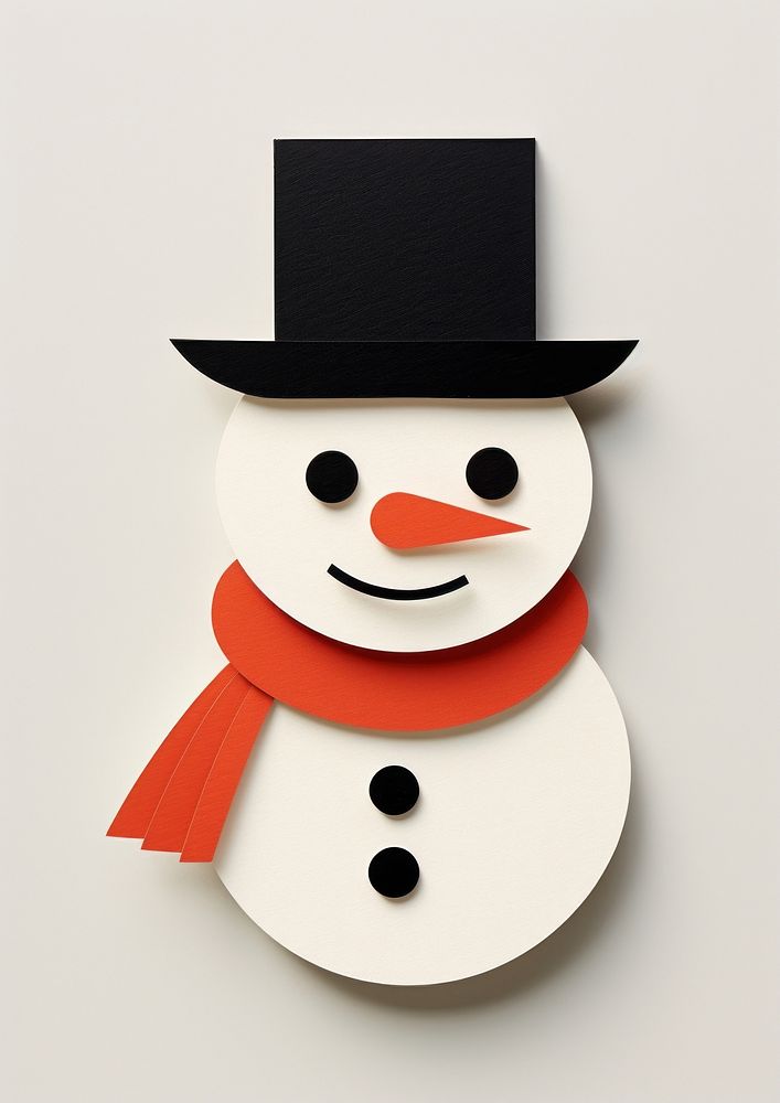 A cute white snowman red anthropomorphic representation. AI generated Image by rawpixel.