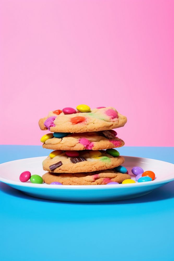 Candy cookie plate food confectionery. AI generated Image by rawpixel.